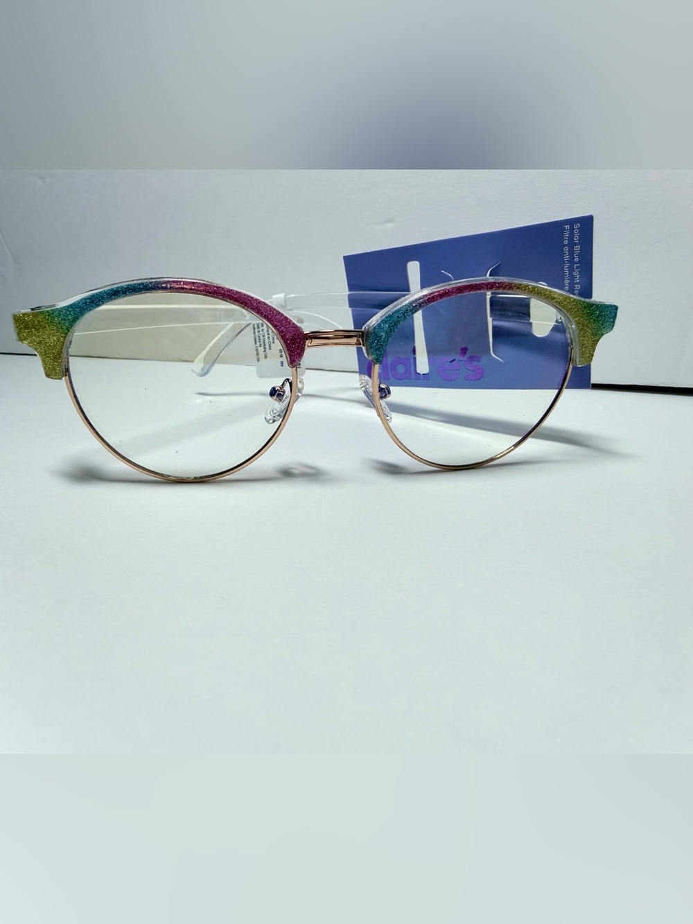 Women's Glitter Rainbow Cat-Eye Glasses - Blue Light Reducing Lenses